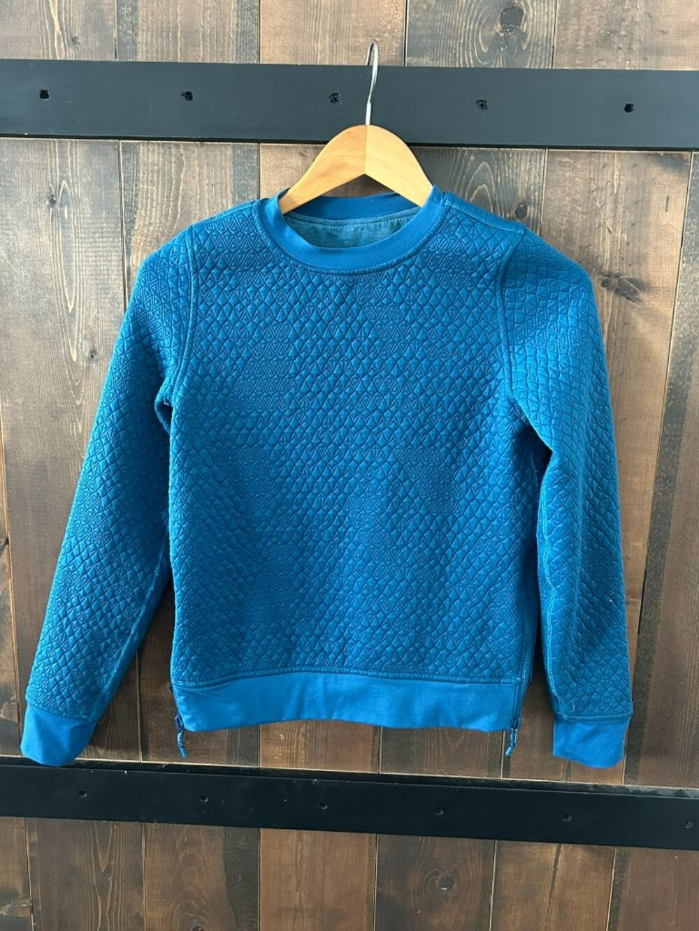 Ivivva by Lululemon Teal Quilted Reversible Pullover Sweatshirt Girls Size 12